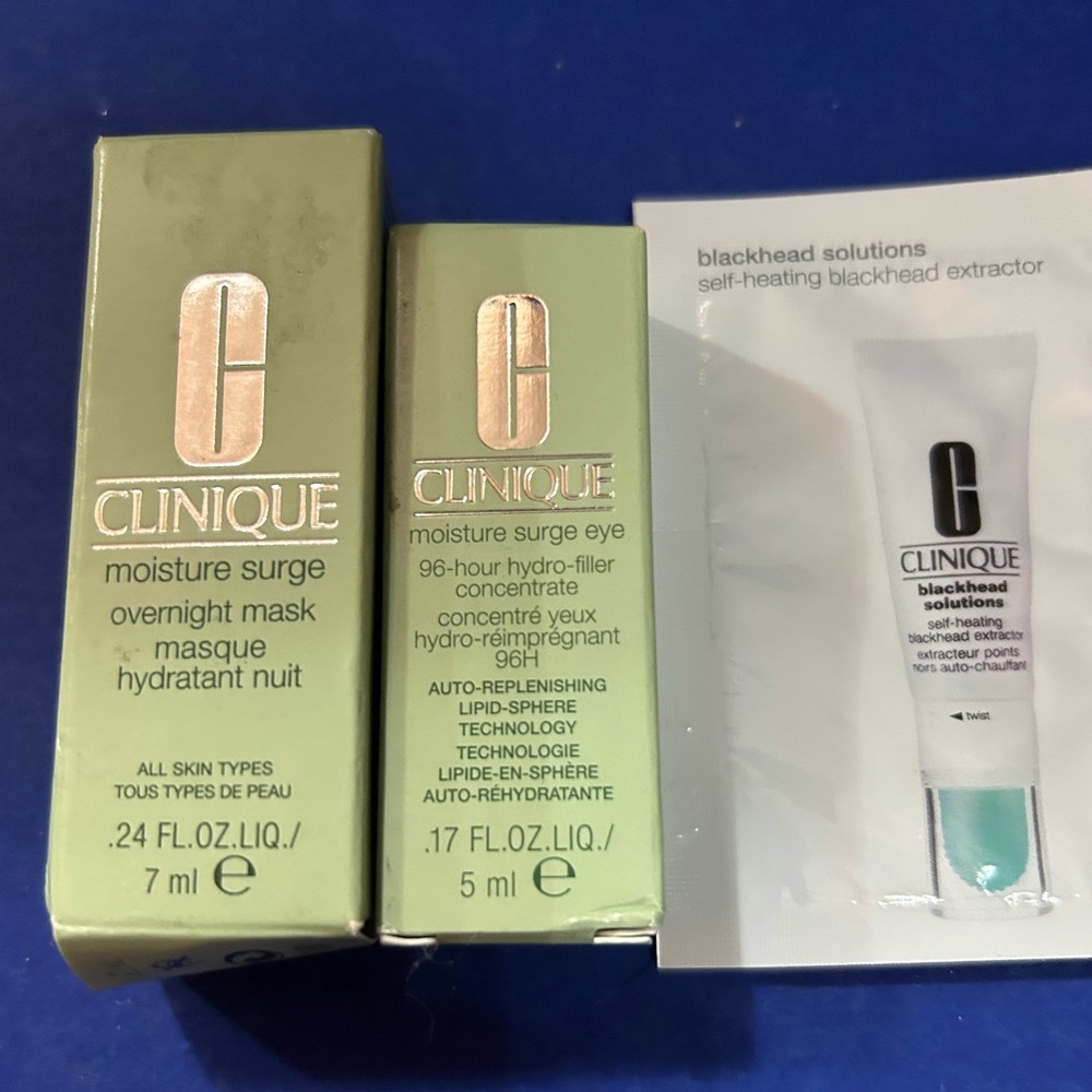 Clinique Moisture Surge Eye Gel and Overnight Mask And Blackhead Solutions Mini